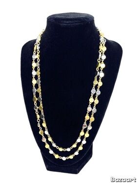 Ann Taylor Two-Tone Layered Disc Necklace